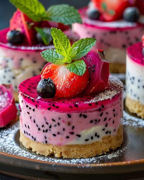 Dragon Fruit Mini Cheesecakes Recipes