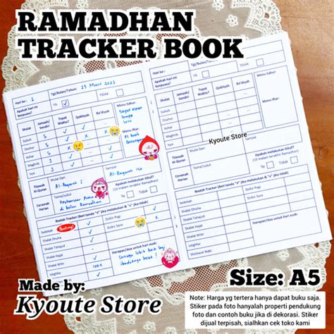 Jual Buku Ramadhan Tracker Book A5 Kyoute Monthly Daily Ibadah Planner Note Kota Bekasi