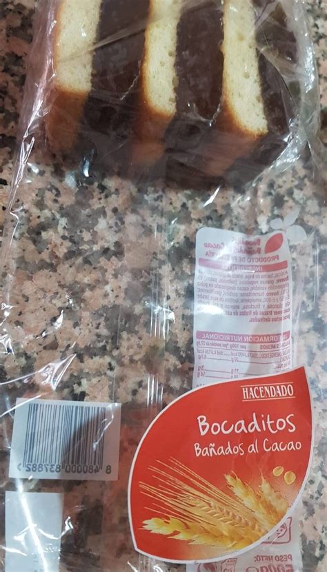 Bocaditos bañados al cacao industrial Hacendado paquete de 500g en 2024