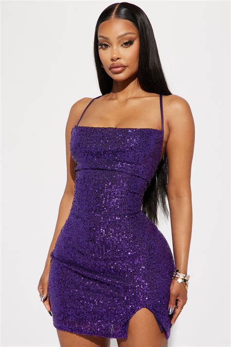 Anyah Sequin Mini Dress Purple Fashion Nova Dresses Fashion Nova