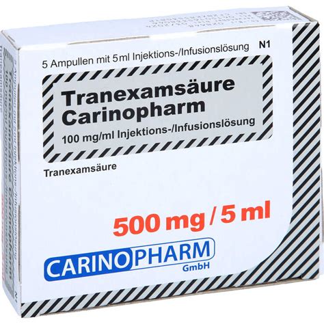 Tranexams Ure Carinopharm Mg Ml Injektion Infusionsl X Ml