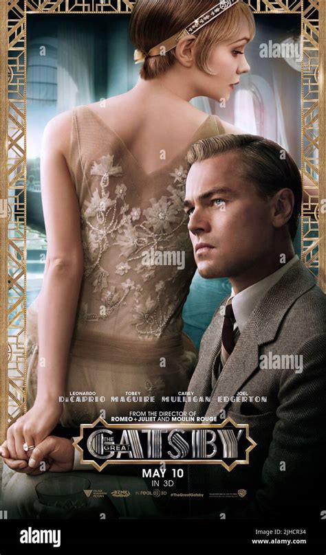 Carey Mulligan Leonardo Dicaprio Poster The Great Gatsby 2013 Stock