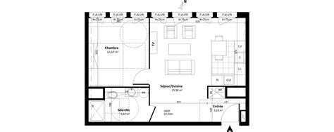 Plan Appartement T2 De 47 43 M² à Rénover Résidence « Lhôtel Des Arts