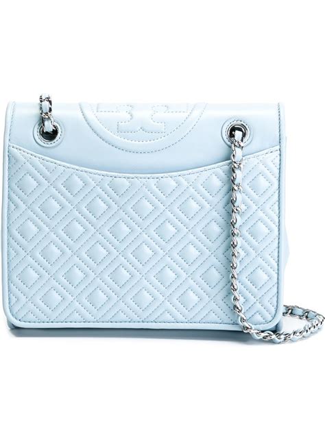 Lyst Tory Burch Medium Fleming Shoulder Bag In Blue