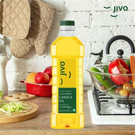 Jivo Canola Oil Litre Cold Press Healthy Cooking Oil Jiomart