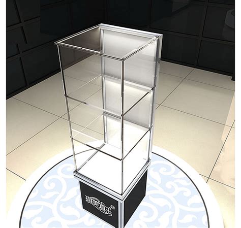 Mall Kiosk Design Glass Display Cabinet Showcase Counter LED Aluminum