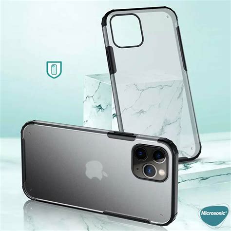 Microsonic Apple iPhone 13 Pro Max Kılıf Frosted Frame Siyah Kılıf