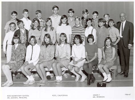 Ross School 7th grade class picture (1966-1967), Mr. Peterson's class