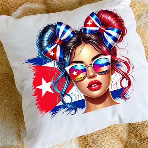 Cuban Messy Bun PNG Cuba Cuban Flag Cuban Flag Latina Clipart