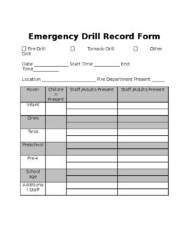 Tornado Drill Log