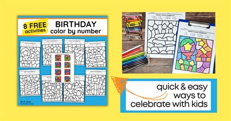 Birthday Color By Number Printable Pages For Kids Free Rock Your