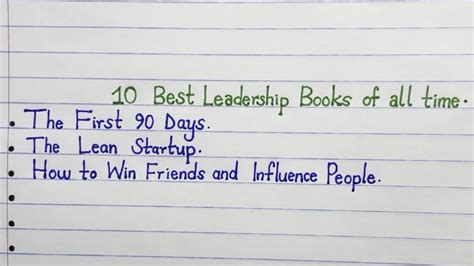 Best Leadership Books Of All Time Simple And Neat Handwriting