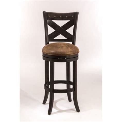 Bowery Hill Faux Leather Swivel Bar Stool In Deep Bronze Kroger