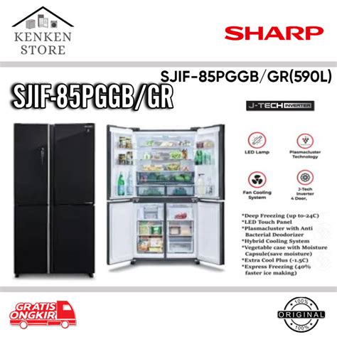 Jual KULKA SHARP SIDE BY SIDE 4 PINTU SJ IF85PG GB GR SJIF 85 PG GLASS