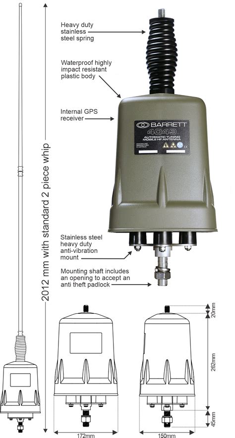 4049 Automatic tuning mobile HF antenna (Nato Green) - Barrett ...