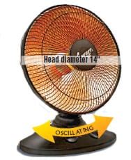 Comfort Zone Cz Oscillating Parabolic Radiant Dish Heater From