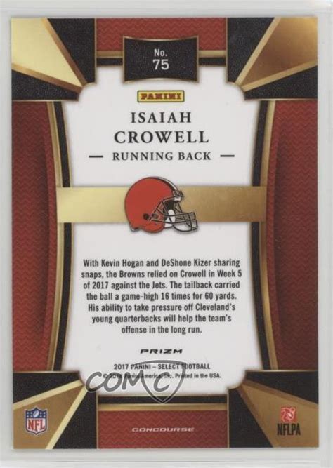 2017 Panini Select Concourse Silver Prizm 75 Isaiah Crowell For Sale