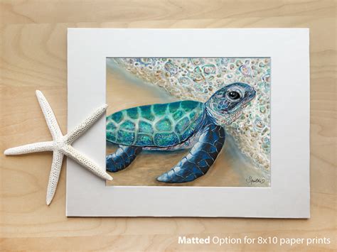 Baby Sea Turtle Art Prints Sea Turtle Decor Sea Turtle Wall Etsy