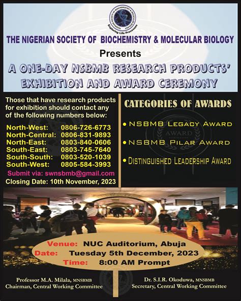 Exhibition Of Research Products And Award Ceremony Nigerian Society