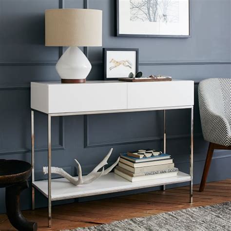 Metalwork Console Hot Rolled Steel Finish West Elm White Sofa Table