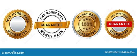 Money Back Guarantee Gold Emblem Seal Badge Label Sticker Business