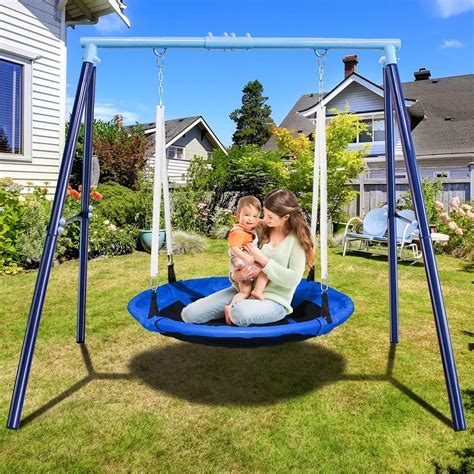 Jygopla 500lbs Saucer Swing With Frame Kids Swing Set For Outdoor