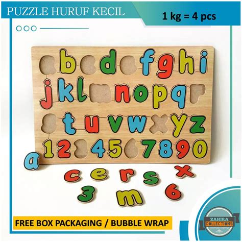 Jual Mainan Edukasi Anak Puzzle Huruf Alfabet Angka Kayu Sni Murah