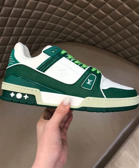 Louis Vuitton Men S Lv Trainer Sneaker Green Alimorluxury