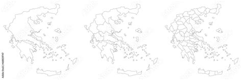 Greece map with main regions. Map of Greece Stock Vector | Adobe Stock