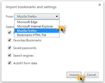 Importer Des Signets Et Des Mots De Passe Dans Chrome Partir D Un