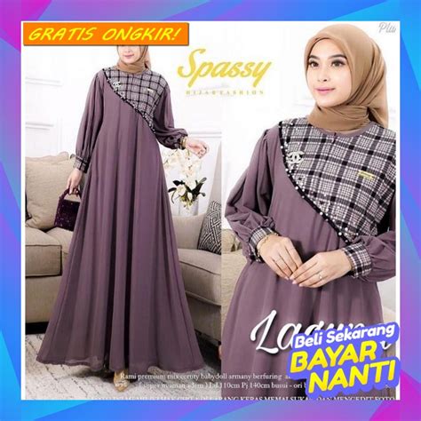 Jual Gamis Muslimah Gmis Kondangan Dewasa Pakaian Pengajian Motif Polos