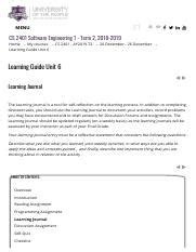 Learning Guide Unit 6 Learning Journal Pdf MENU CS 2401 Software