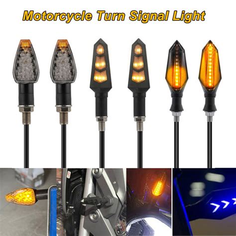 Pcs Motorcycle Turn Signal Light Flowing Water Blinker Amber Turn