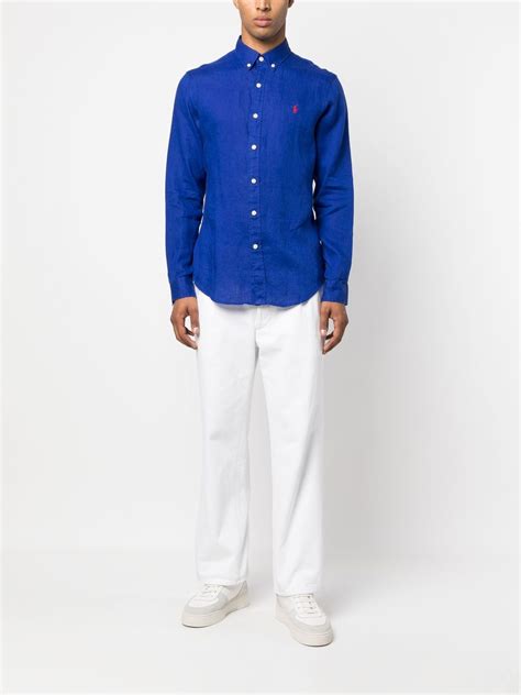 Polo Ralph Lauren Long Sleeve Button Down Shirt In Blue Modesens