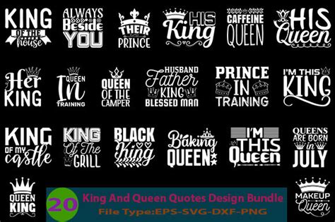 King And Queen Quotes Design Bundle Graphic By Creative Store