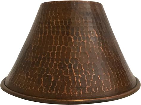 Artisanal Hand Hammered Dark Copper Cone Pendant Light Shade