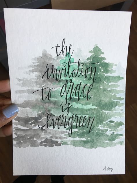 Watercolor Trees Modern Calligraphy Custom Quote Watercolor Watercolor Trees Watercolor Art