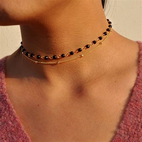 Artilady Layer Opal Choker Necklace For Women Gold Agate Choker