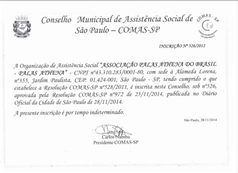 Conselho Municipal De Assist Ncia Social Palas Athena