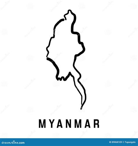 Myanmar Country Map Cartoon Vector | CartoonDealer.com #89068109