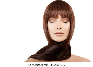 Beautiful Brunette Smooth Haircut Nude Makeup Stock Photo 1564397005 Shutterstock