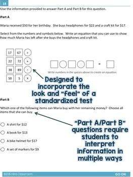 Math Test Prep Rd Grade Printable Practice For Sbac Parcc Tpt