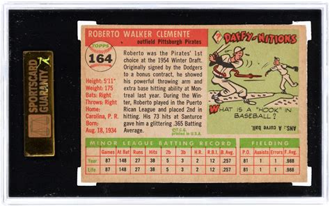 Hake S Topps Roberto Clemente Hof Rookie Card High Sgc