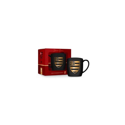 Caneca Do Flamengo Ouro Time Brasfoot Porcelana Submarino