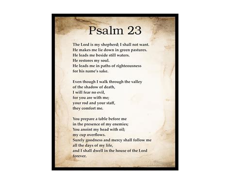 Poster Master Psalm 23 Poster Bible Print Bible Verse Art