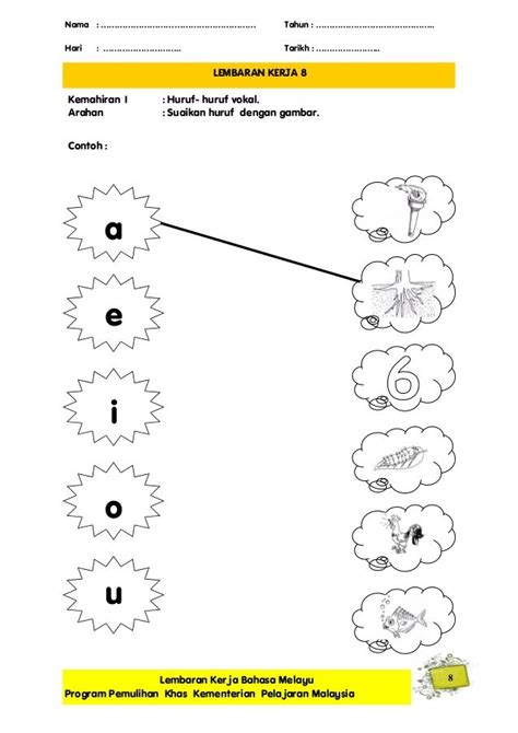 Lembaran Kerja Latihan Huruf Vokal Prasekolah Latihan Prasekolah Huruf Vokal Racik Nasi