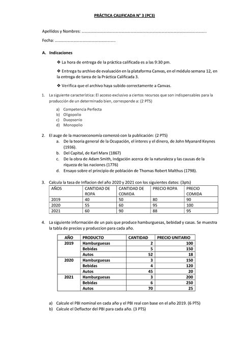 Practica Caliificada N Microeconomia Prctica Calificada N Pc