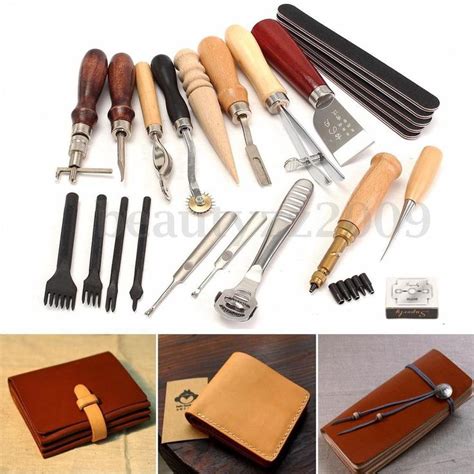 Leather Craft Punch Tool Kit Stitching Carving Working Sewing Saddle