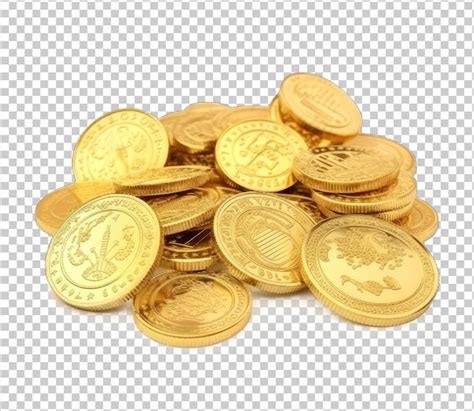 Moedas De Ouro Isoladas Em Fundo Transparente PSD Premium