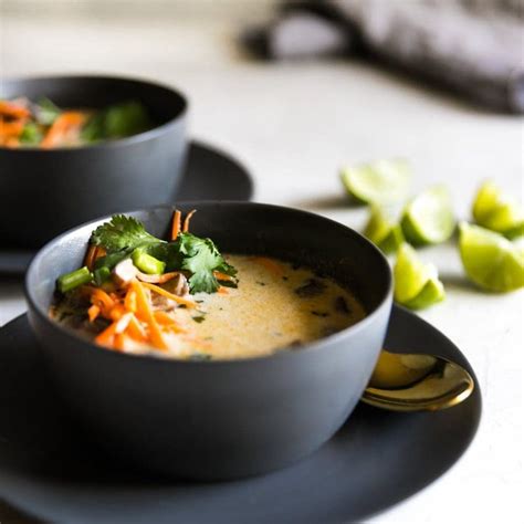 Easy Tom Kha Soup Vegetarian Thai Coconut Soup A Sassy Spoon